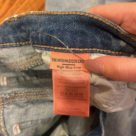 Blank NYC Girl’s The Mini Madison High Rise Crop Jeans Size 8 - Picture 7 of 7